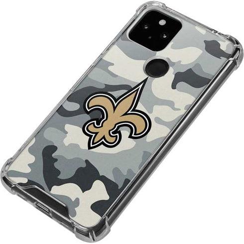 NFL New Orleans Saints Camo Google Pixel 5 Clear Case
